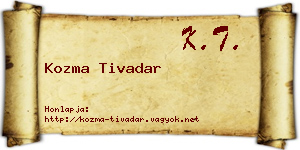 Kozma Tivadar névjegykártya