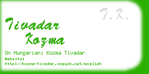 tivadar kozma business card